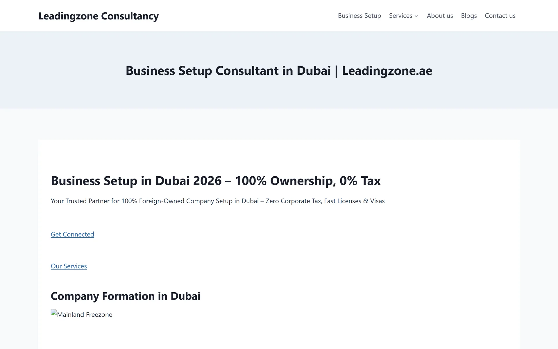 Leading Zone — A corporate website build for Leading Zone.
