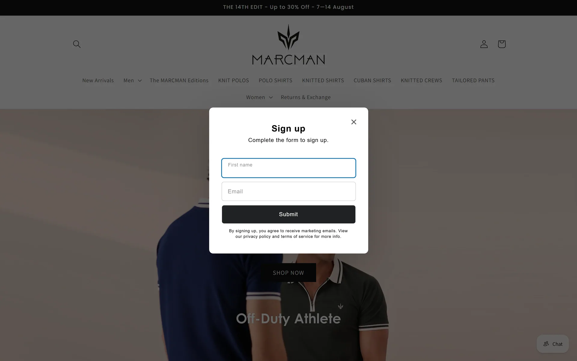 Marcman — A menswear e-commerce store — polos, Cuban shirts, tailored pants — built for a fast browse and a frictionless checkout.